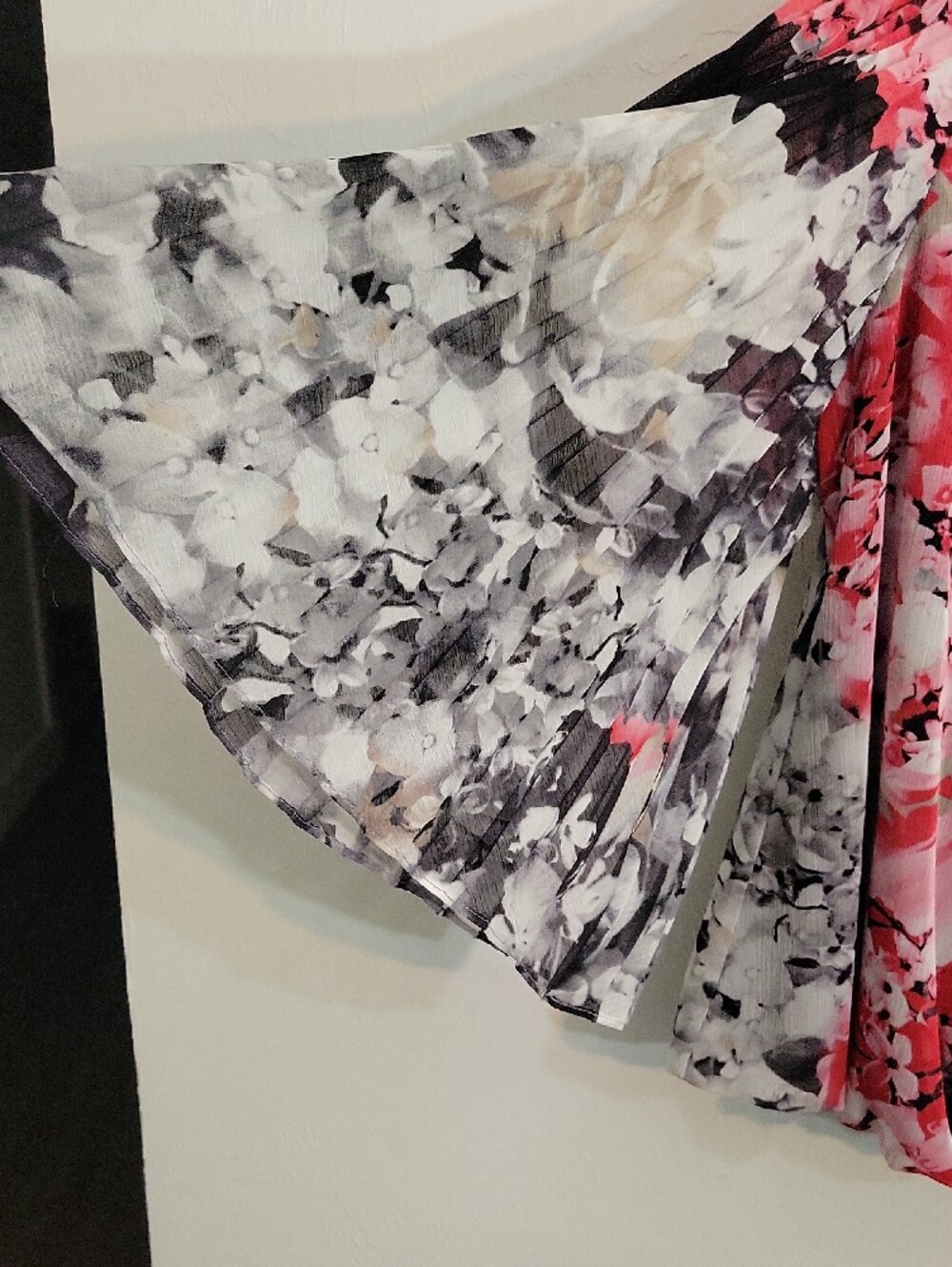 Alfani Floral Pleated Blouse in Pink, Black & Gray - Picture 3 of 5